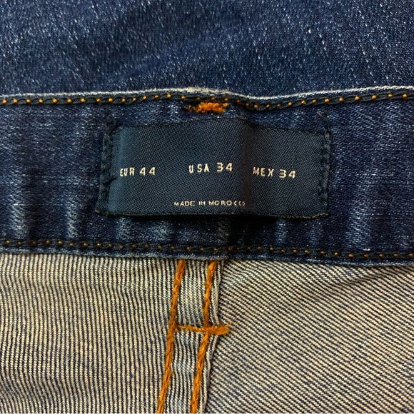 Men's ZARA MAN Indigo Blue STRETCH Mid Rise SLIM FIT Designer DENIM JEANS  34 - Picture 5 of 7